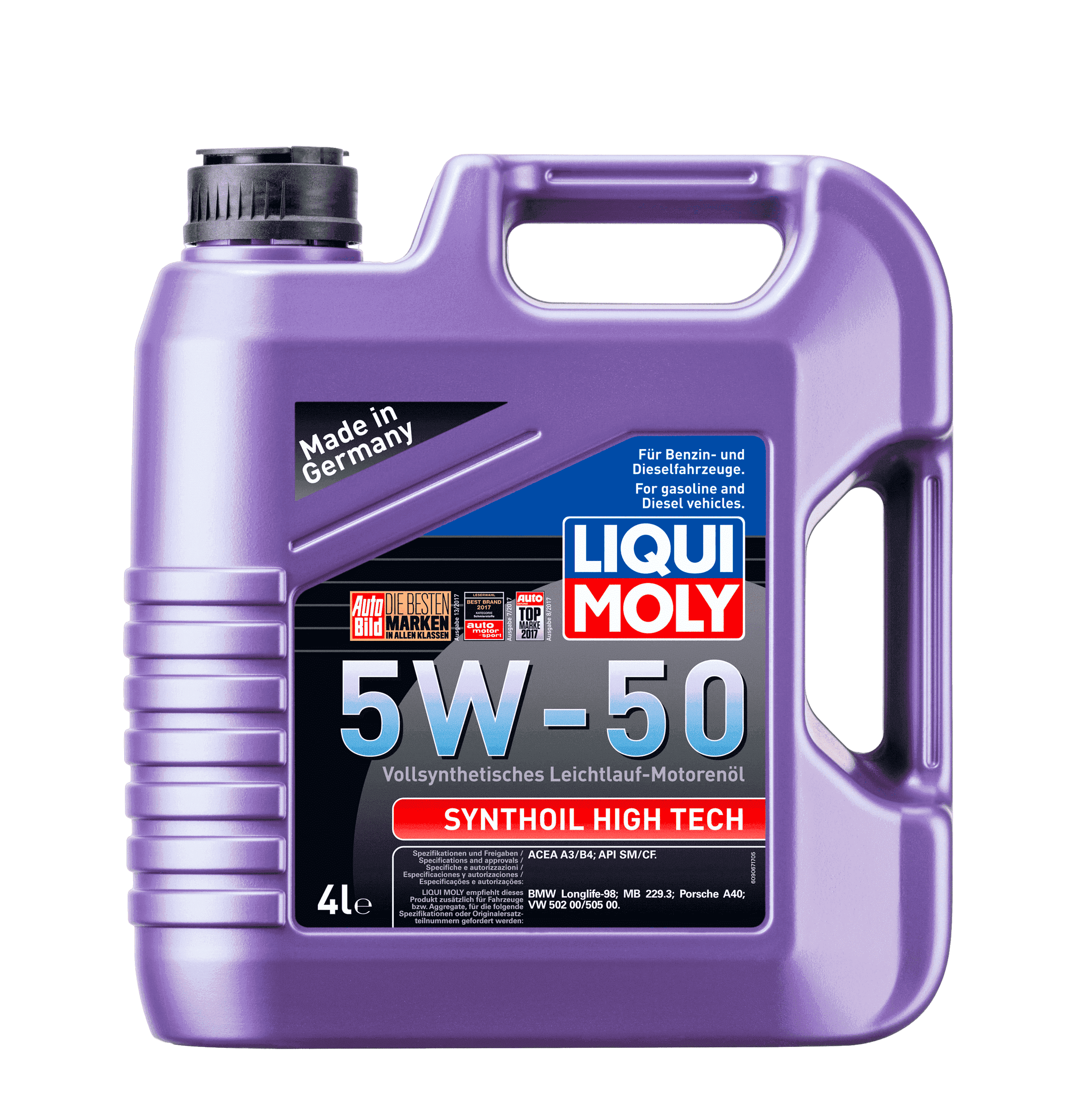 Моторное масло Liqui Moly Synthoil High Tech 5W-50, 4л (LiquiMoly: 9067)